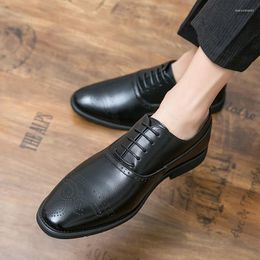 Dress Shoes Oxfords For Men Full Brogue Business Casual Party Daily Retro Carved Lace-up Shoe Autumn Spring Summer British Style