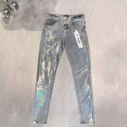 2024 Purple Designer Mens Jeans Womens Denim Pant Distressed Ripped Biker Jean Slim Fit Motorcycle Men Clothing Size 30-40 kgi668
