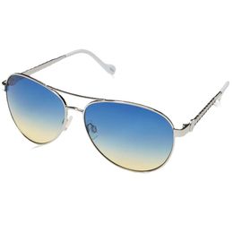 Jessica Simpson Women's J5702 Clasy Metal Aviator Pilot Sunclasses with UV400 Protection Glam Gifts for She、61 mm