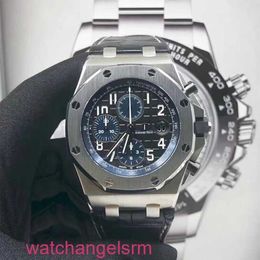 AP Wristwatch Chronograph Mens Watch Royal Oak Offshore Automatic Machinery Precision Steel Date 26470ST Blue Black Plate 42mm