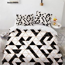 Bedding Sets Stylish Simple Geometric Pattern Home Textile 3d Digital Printed Quilt Cover Pillowcase Bedroom Decorative