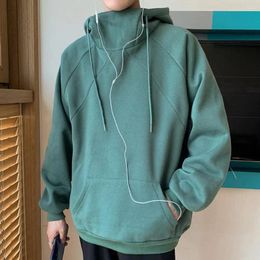 Men's Hoodies Spring Autumn Hoodie Casual Drawstring With Patch Pocket Loose Fit Long Sleeve Pullover Elastic Cuff Mid For Fall