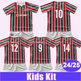 2024 25 Fluminense Kids Kit Soccer Jerseys GABI PEDRO DE ARRASCAETA L.ARAUJO FABRICIO B. EVERTON GONCALVES Home Child Suit Football Shirts