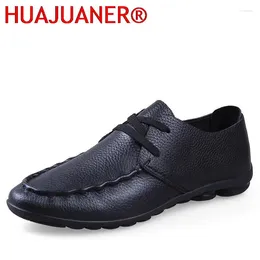 Casual Shoes Business Men Genuine Leather Luxury Oxfords Male British Style Flat Outdoor Loafers Non-Slip Driving Man