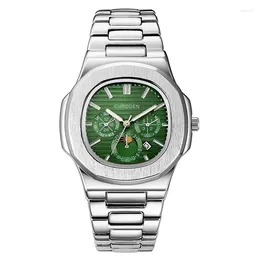 Wristwatches Original CURDDEN Big Brand Watches For Men Fashion Casual Alloy Band Date Quartz Vintage Watch Golden Montres De Marque Luxe