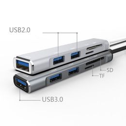 USB-A Hub USB HUB 3 0 Splitter 3 Port USB3.0/2.0 With TF/SD Card Reader High Speed Data Transfer For PC Laptop Macbook Computer