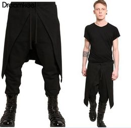 2019 Plus Size Casual Drape Drop Crotch Hip Hop Trouser Baggy Dancing Gothic Punk Style Harem Pants Men W3312050