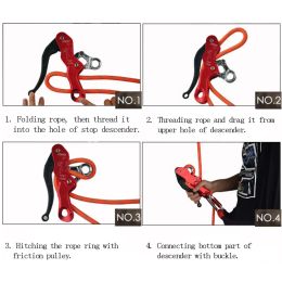 Professional Self-braking Descender Belay Device For Rock Climbing Tree Rigging Gear-12mm Single Rope