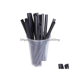 Drinking Straws Disposable St 19Cm Colour Black Transparent Eight-Treasure Porridge Bubble Tea Pointed Thick 100 Drop Delivery Home G Dhstm