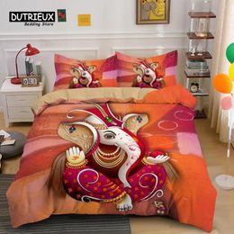 Bedding Sets Ganesha Duvet Cover Bohemian Meditation Elephant Set Microfiber Mandala Comforter Full For Kids Teen Adults