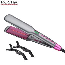 Irons 2 Inch Wide Plate Ceramic Infrared Care Flat Iron Professional Negative Ion Hair Straightener Curler Salon Hair Styling Tools