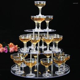 Wine Glasses Champagne Cup Wedding Tower Cups Goblet Celebration Opening Bar Glass Accessories Thickened Acrylic 22/35Pcs