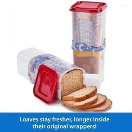 Storage Bottles Rectangular Bread Box With Handle Dry Fresh Foods Loaf Cake Keeper Translucent Container Packaging Case