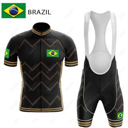 BRAZIL Team Cycling Jersey Set 2023 Man Summer MTB Race Cycling Clothing Short Sleeves Mountain Bike Outdoor Riding Bike Uniform