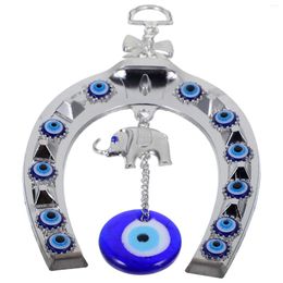 Decorative Figurines Evil Eye Hanging Pendant Horseshoe Shaped Charm With Elephant Home Car