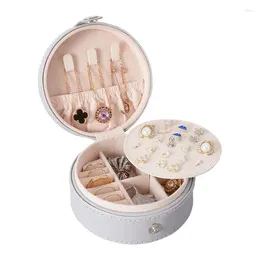 Storage Boxes Portable Jewelry Box Travel Organizer Case Leather Earrings Necklace Ring Display For Bedrooms