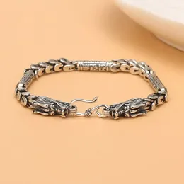 Charm Bracelets NY Retro Wrinkle Leading Men's Bracelet Trendy And Personalised Thai Silver Dragon Scale Double Manufacturer