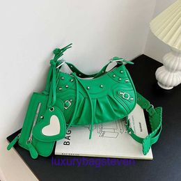 Balencigs Le Cagole Luxury Handle Purse Soft Leather Crossbody Bags 2024 New Heavy Industry Rivet Locomotive Bag Three in One Underarm Single With Real Logo KJAJ