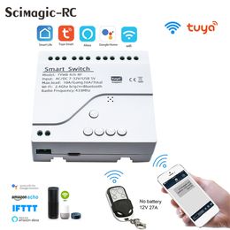 4CH RF Smart Switch AC85-250V DC7-32V WIFI Tuya Remote Control 433 Light Switch 10A Rele Relay Self-Locking Interlock Inching