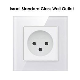 Israel Wall Power Sockets Electrical 16A 1/2 Outlets Rectangular PC Panel for Israeli Home Office Kitchen Standard Grounding
