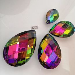 Camal 1Pcs 38/50/63/76mm Colourful Rainbow Mesh Drop Crystal Pendant Prisms SunCatcher Chandelier Lamp Lighting Hanging Parts