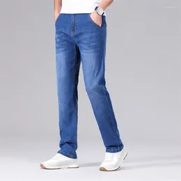 Men's Jeans Men Denim Thin Summer Male Brand Regular Fit Straight Fashion Solid Business Casual High Quality Work Pants