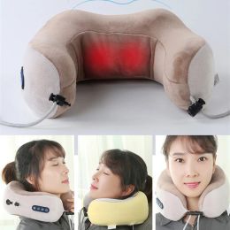 Electric Neck Massager U Shaped Pillow Multifunctional Shoulder Kneading Heating Massager Portable Travel Home Car Use Device