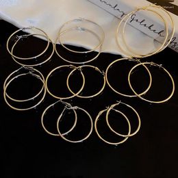 Hoop Earrings Minimalist Plain Round Circle For Women Fashion Temperament Simple Jewellery