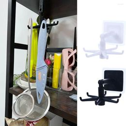 Hooks 180 Degrees Vertical Household Item Waterproof Towel Hanging Flip Sticking Hook Utensil Rack Kicthen Organisation