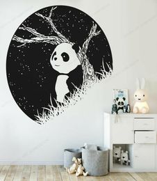 Removable Starry Sky Panda Wall Sticker Art Home Decor Viny Removable Wall Decal For Living Room Wall Mural8023406