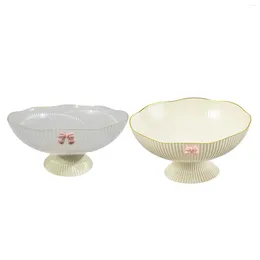 Kitchen Storage Decorative Pedestal Bowl Fruit And Vegetable Holder Table Decor Countertop For Dining Home Living Room