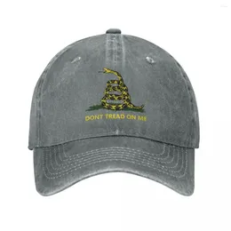 Ball Caps Dont Tread On Me Snake Men Women Baseball Cap Distressed Washed Hat Classic Outdoor Workouts Unstructured Soft Snapback