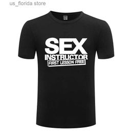 Men's T-Shirts funny cotton t-shirts sex instructor desinger design graphic t mens tops t Y240402