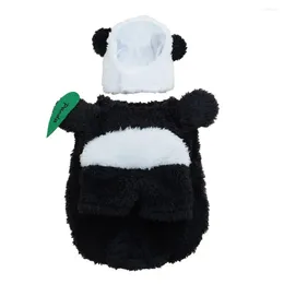 Dog Apparel Pet Cosplay Outfit Clothes Adorable Panda Costume Set With Thickened Warm Dress-up Transformer For Halloween