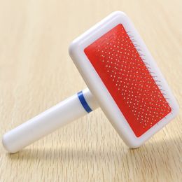 Spot wholesale pet needle comb white handle with protective head airbag plastic hair comb pet dog brush