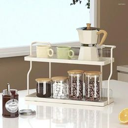 Kitchen Storage Modern Luxury Practical Shelves Organiser Makeup Flavouring Tea Cup Double Layer Under Sink Rack Home Appliance