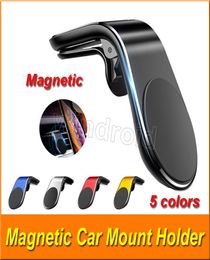 Magnetic Car Phone Holder Mount Stand for iPhone Samsung Huawei LType Car Air Vent Mobile for Phone Universal with Retail Package7534600