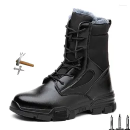 Boots High Winter Male Work Safety Shoes Men Steel Baotou Indestructible Waterproof Non-slip Warm Outdoor Protective