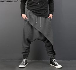 INCERUN Vintage Men Loose Drop Crotch Drape Pants Dance Baggy Trousers Men Drawstring Harem Pants Men pantalon hombre Plus Size Y14413787