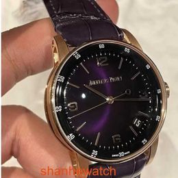 Famous AP Wristwatch CODE 11.59 Series 41mm Diameter Automatic Mechanical Fashion Casual Men's Swiss Luxury Watch Clock 15210OR.OO.A616CR.01 Smoked Purple Watch