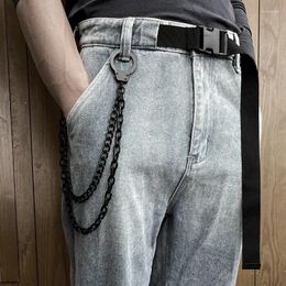 Keychains 40 50 CM Long Metal Keychain Wallet Belt Chain Punk Trousers Hipster Pant Jean HipHop Jewellery Men's Key Ring