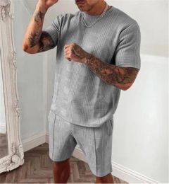 Mens Tracksuits Explosive European And American Short-Sleeved Shorts Two-Piece Sports Fashion Casual Suit Drop Delivery Apparel Clothi Dhyh9