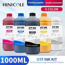 Ink Refill Kits HINICOLE 1000ML DTF For Direct Transfer Film PET All Desktop & Large Format Printer BK C M Y WH Colour Availble