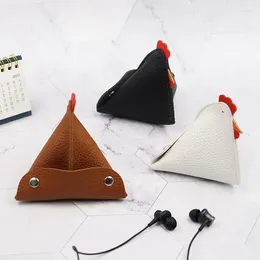 Storage Bags PU Leather Rooster Shape Coin Purse Cute Chicken With Buckles Headphone Bag Clutch For Cash Keys