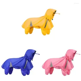 Dog Apparel Raincoats Pet Hooded 4Leg Rainjackets Reflective Clothes Skin Friendly Rainy Wear With Detachable Cape