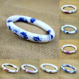 Bangles Chinese Classical Painting China Traditional Crafts Ceramic Bangles For Women's Oriental Charm Bracelets of Ethnic Jewellery 2020