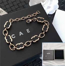 Brand Designers New Gold Plated Bracelet High Quality Brass Material Long Chain Design Personalized Fashion Versatile Bracelet With Box High Quality Gifts