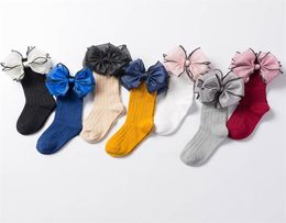 Infant Cotton Knee Socks Baby Girl Princess Bowknot High Socks Toddler Cotton Organza Bow Autumn Winter Socks8129170