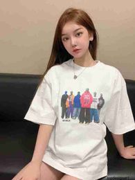 Designer High version B family like old washed short sleeved T-shirt custom-made 330g double yarn combed cotton fabric for both men and women JJKN