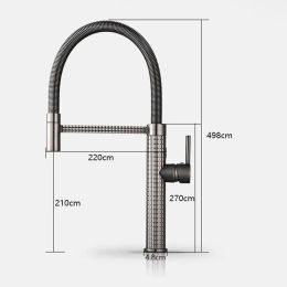 High end Spring Kitchen Faucet Brass Luxury Black Faucet for Kitchen Sink 360 ° Swivel Faucet Kitchen Accessories Sink Faucet